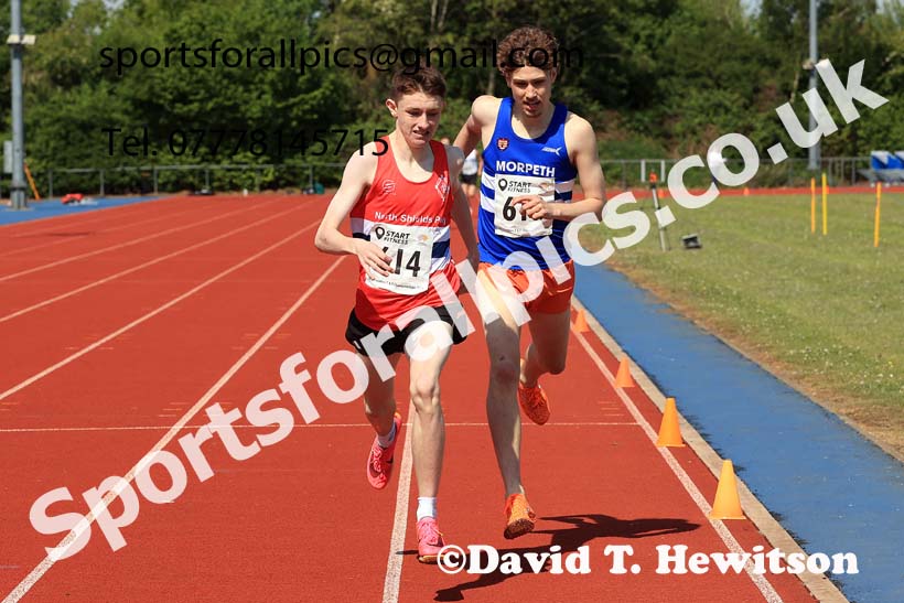 Mens under-20s 800 metres 2025 North Eastern Track and Field Champs., Shildon, County Durham. Photo: David T. Hewitson/Sports for All Pics